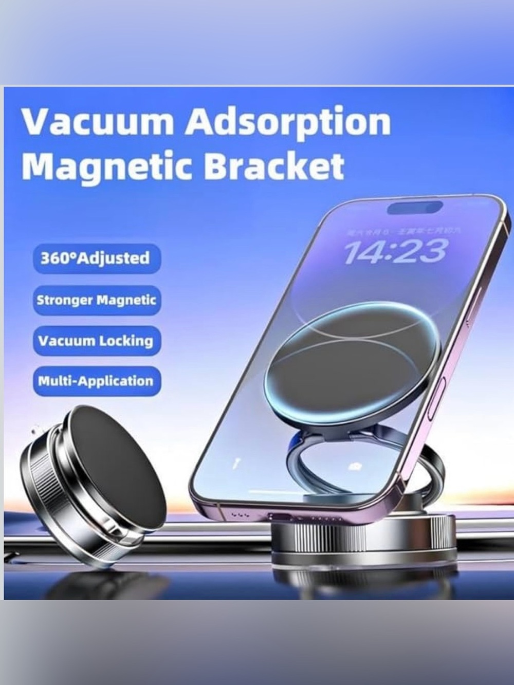 Magnetic Vacuum Phone Bracket  in Diamond Black, NEW